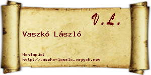 Vaszkó László névjegykártya